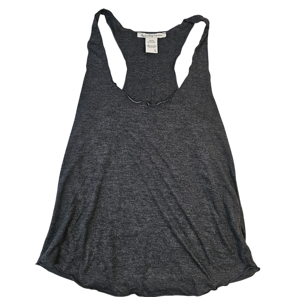 American Rag Cie Womens Large Gray Heathered Racerback Tank Top RN134190